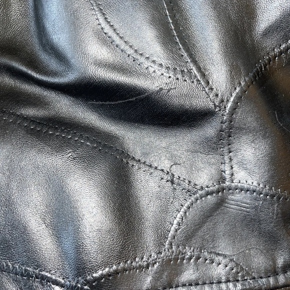 NWT Diamond Plate Buffalo Leather Biker Moto Jacket Black Patchwork - Picture 9 of 13